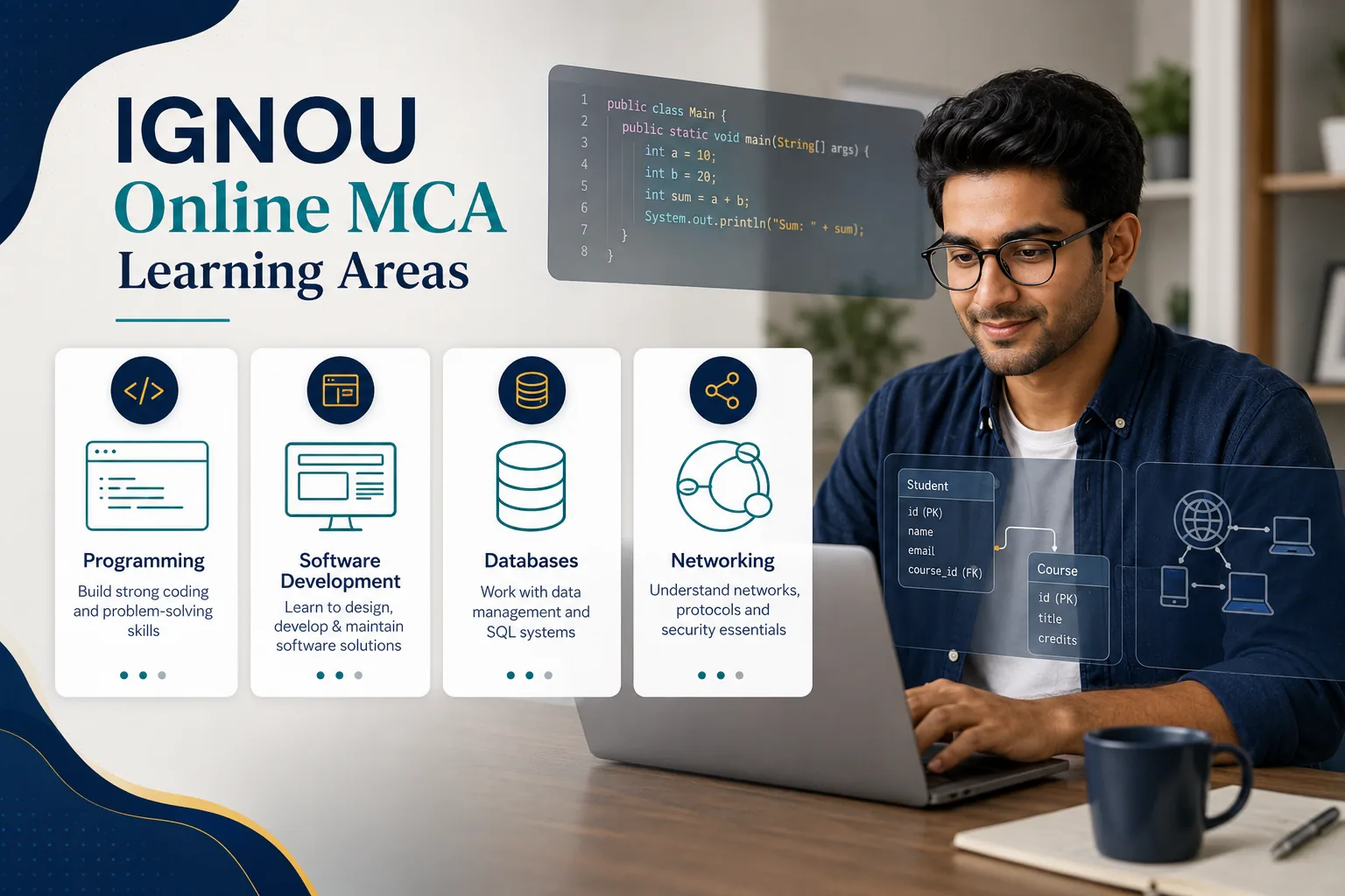 IGNOU online MCA learning areas
